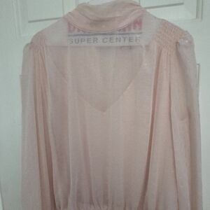 WHBM Elegant Sheer Pink Blouse